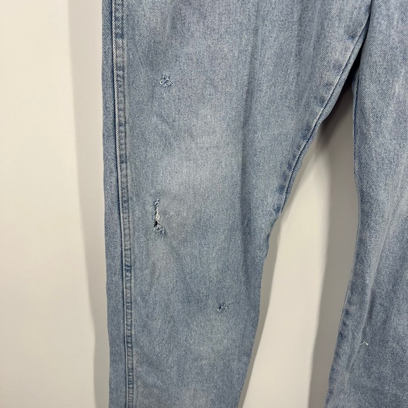 Vintage Wrangler Distressed Denim Jeans Light Wash Regular Fit Men's 38x34 - Picture 8 of 10